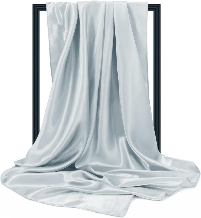 vimate 35" Square Silk Like Head Scarf - Women's Fashion Satin Scarf Bandana for Hair Wrapping at Night. - Image 3